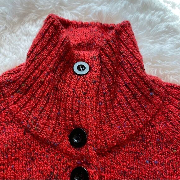 Draper’s & Damon’s Buttoned Red Tweed Cardigan Sweater Size Large - Picture 5 of 11